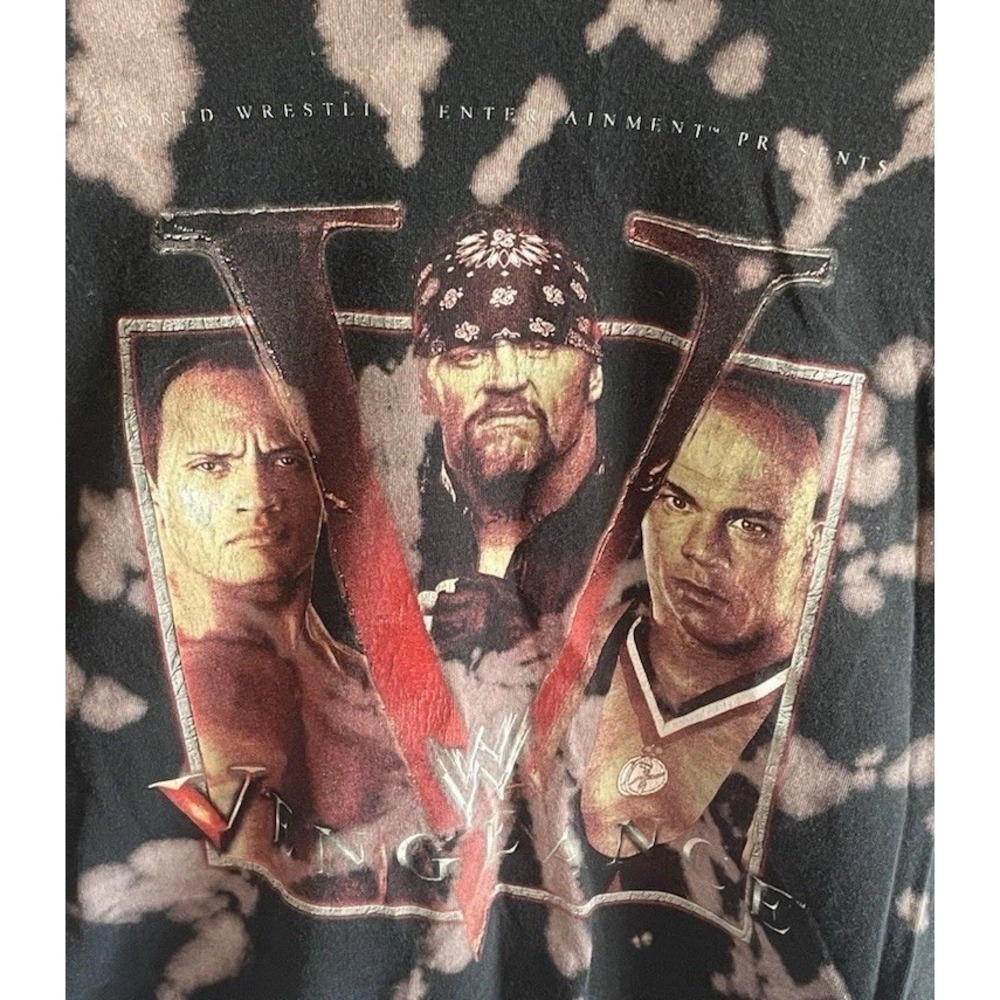 Vintage 2002 WWE T Shirt Mens L RARE Black The Rock, Stone Cold & Kurt Angle Tee